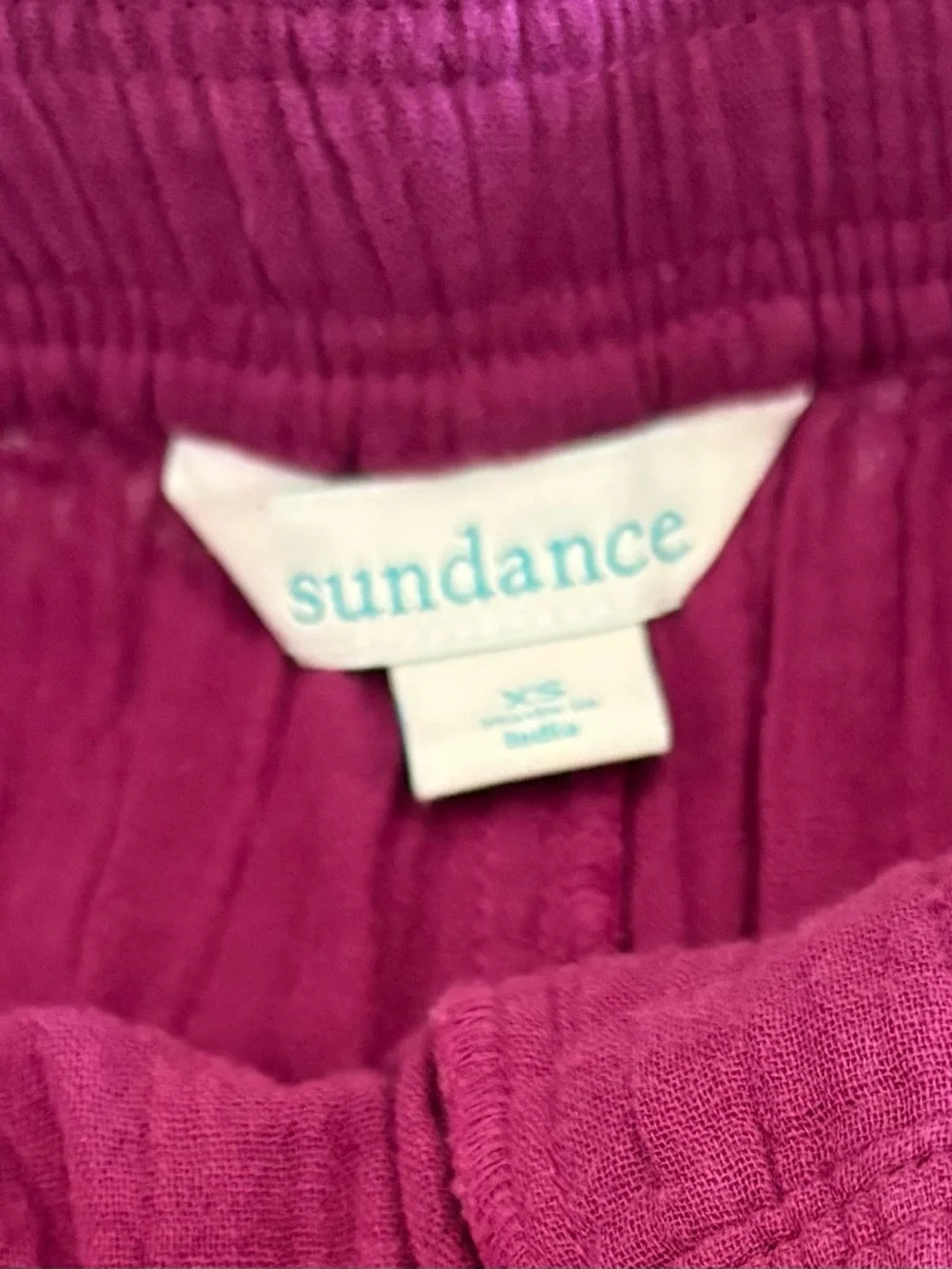 SUNDANCE XS / XSMALL GAUZE SHORTS PLUM - FRONT & BACK POCKETS GREAT PRE-OWN